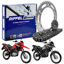 Kit Relação Transmissão Riffel Bros 160 Xre 190 Titanium Aço 1045 reforçado