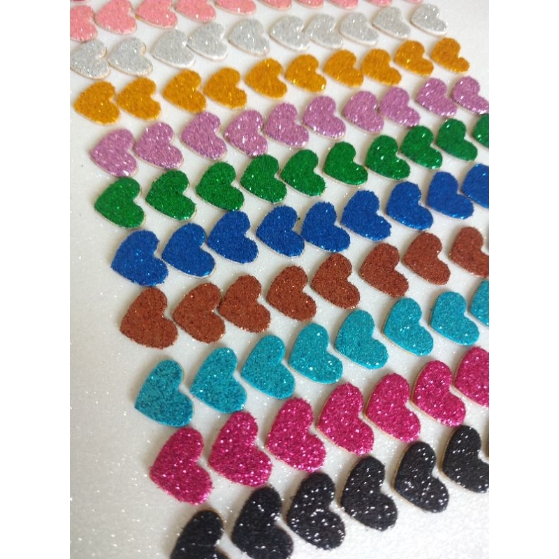 Kit 400 Adesivos Pet Colantes Em Eva Aplique Lacinhos Petshop Adereço Pet / Coração Tamanho 1,5x1,2cm
