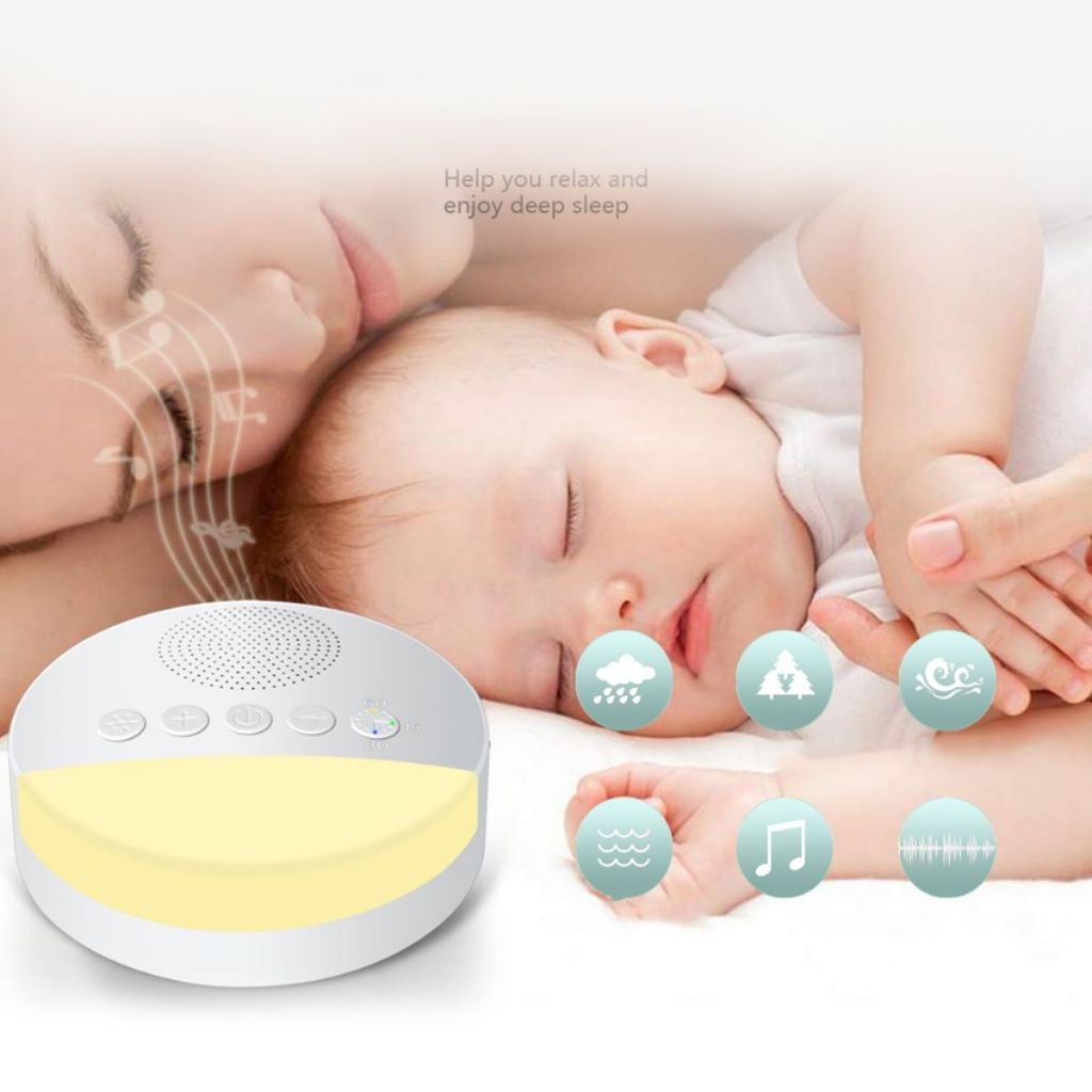 Máquina de ruído branco para crianças, USB Recarregável luz noturna,Sleep Sound Player