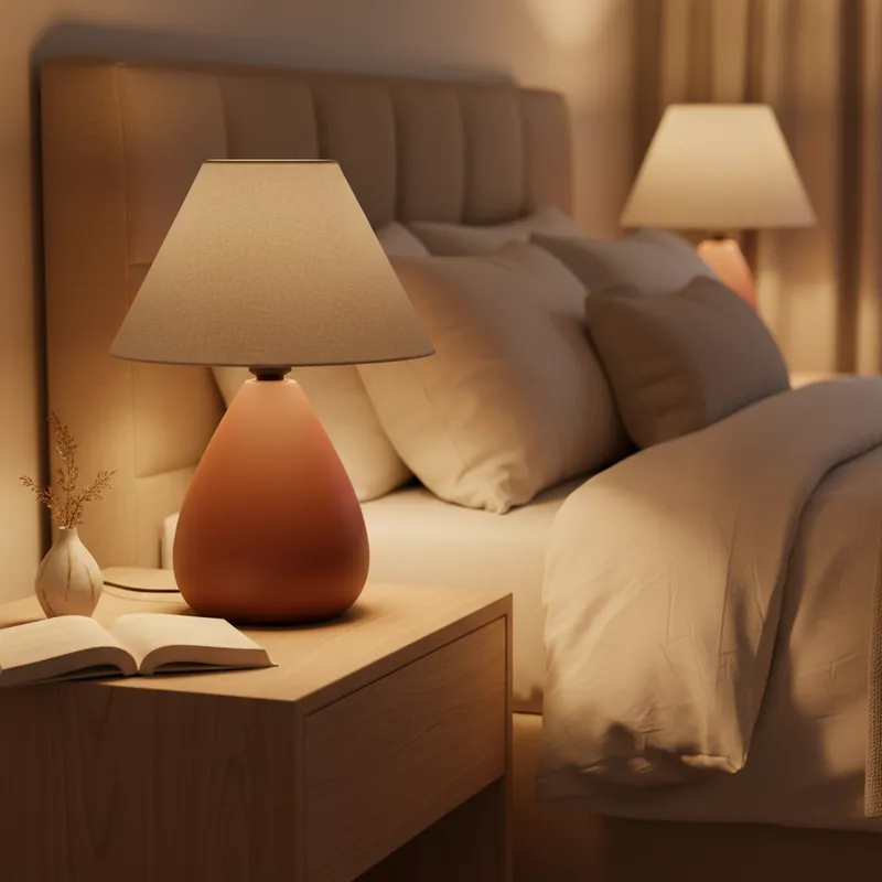 Abajur Luminária com Cupula De Tecido Luminaria Bivolt Quarto Sala Escritorio Adulto Infantil Mesa