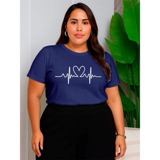 Blusa Feminina Plus Size Camiseta T shirt Malha Algodão Varias Estampas Lindas em Oferta na Shopee