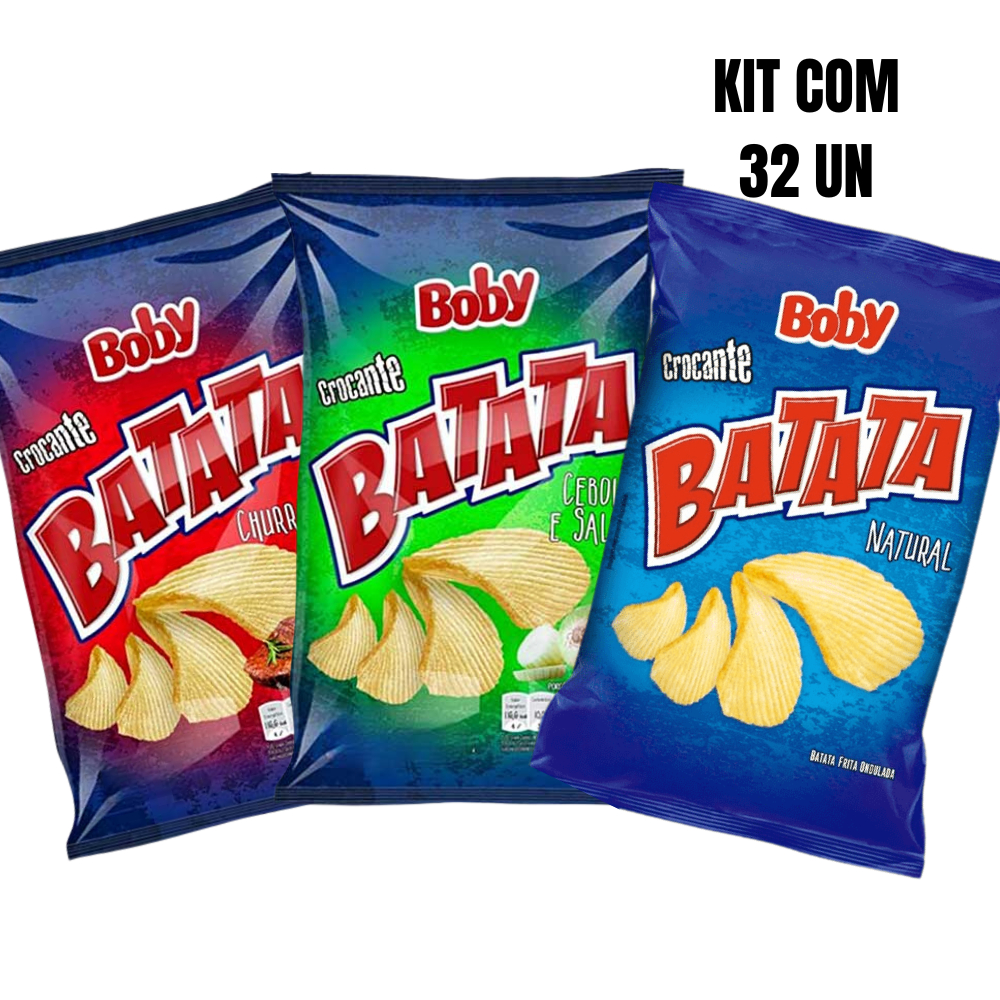 Kit Batata Boby 32x25g - Natural, Cebola ou Churrasco Kit Batata Boby 32x25g - Natural, Cebola ou Churrasco