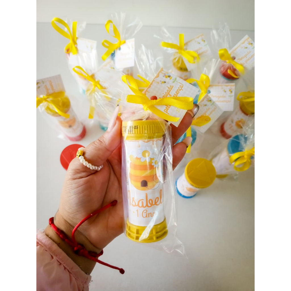 Kit 10/15/20 Bolhas de Sabão, Abelhinhas O Poderoso Chefinho, Lembrancinhas Aniversário Personalizadas.