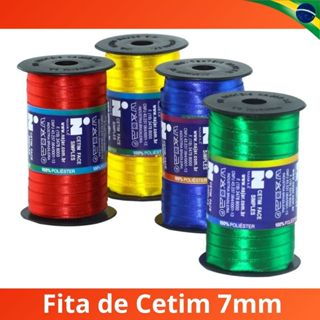 Fita de Cetim Lisa 7mm Rolo de Cetim com 100m N1 Irmãos Mantovani em Oferta na Shopee