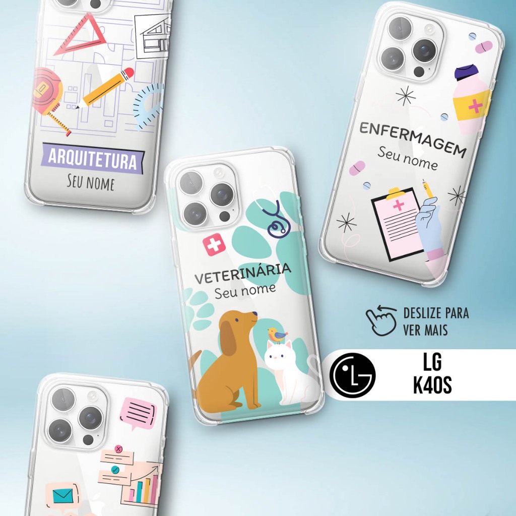 Capa Capinha Case Silicone - LG K40S - Coleção Profissões 💼