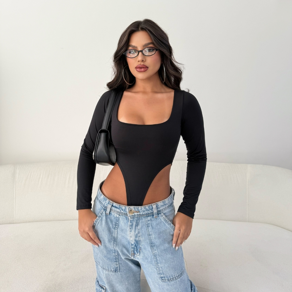 Body Cavado Manga Longa: Onde Comprar | BuscaProdutos