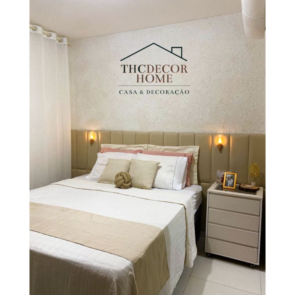 KIT 20 Placas Cabeceiras de Cama Box Retangular e Modular 60x20cm | Estofada e Autocolante