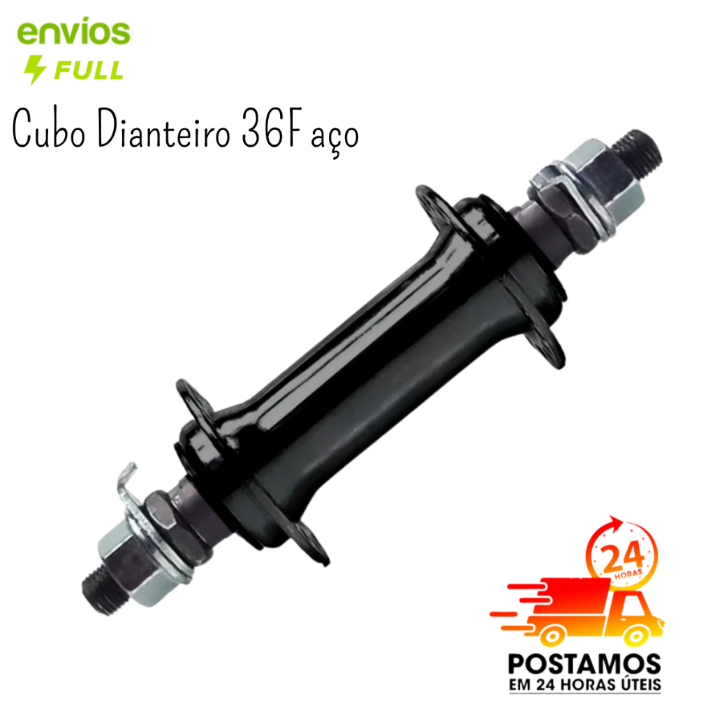 CUBO DIANTEIRO DE AÇO 36 FUROS PARA FREIO V-BRAKE BICICLETA ARO 20 24 26 29