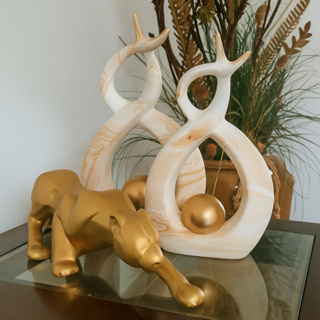 Conjunto Enfeite Dupla + Pantera Cerâmica Kit Decoração Luxo Sala Rack Estante em Oferta na Shopee