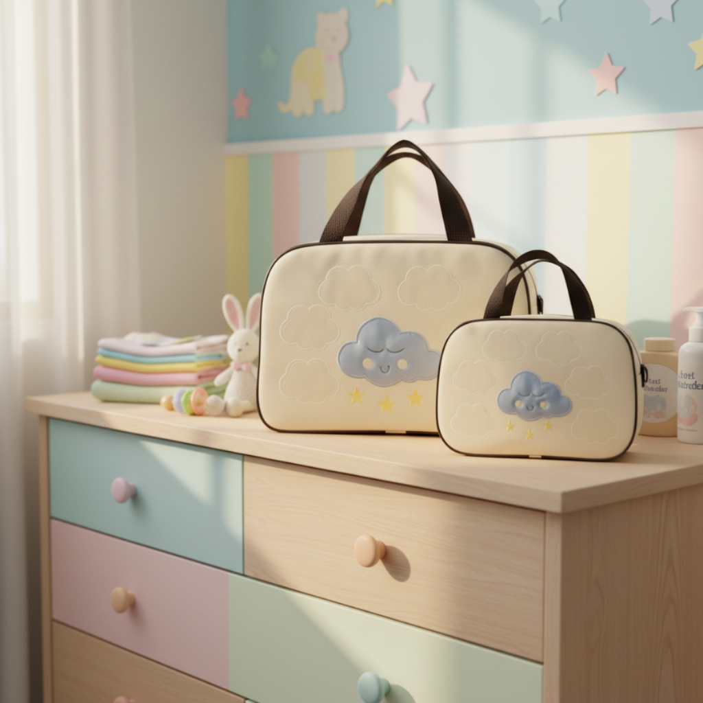 Kit Bolsa e Frasqueira Maternidade Bebê Nuvem Alegria em Oferta na Shopee