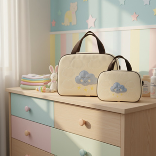 Kit Bolsa e Frasqueira Maternidade Bebê Nuvem Alegria em Oferta na Shopee