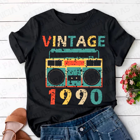 Camiseta Unissex 100% algodão, Vintage 1990, classic. P ao GG Feminino Masculino T-shirt em Oferta na Shopee