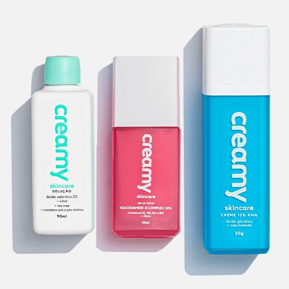 Kit Controle de Poros - Ácido Glicólico Sérum Fortalecedor Antioleosidade Niacinamide B e Tônico Antioleoside Salicilico em Oferta na Shopee