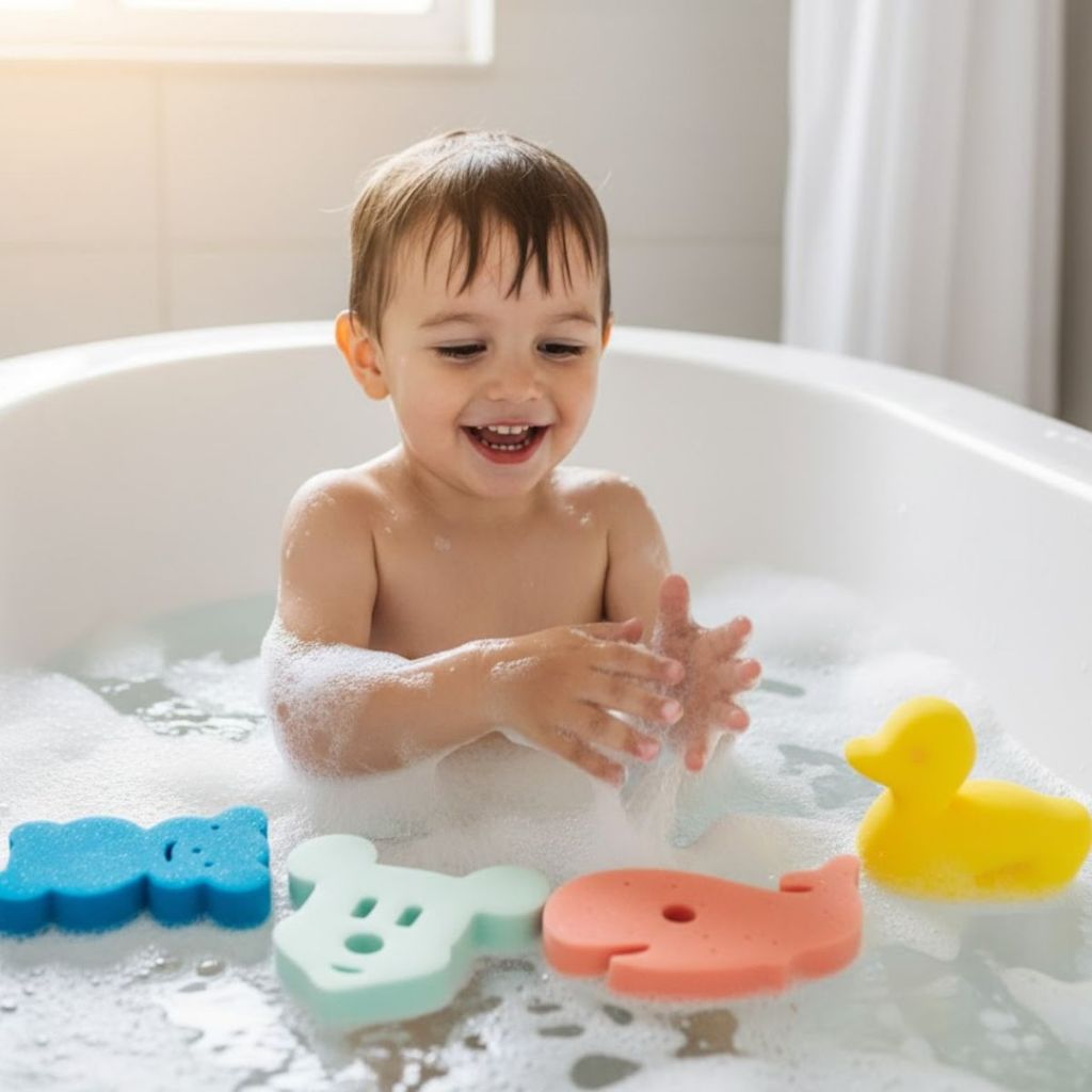 Kit 4 Esponja De Banho Infantil Bucha Banho Macia Divertida Fundo do Mar