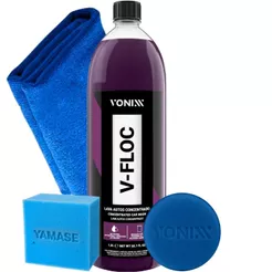 Kit Automotivo Shampoo Concentrado V-Floc Lava Autos 1,5L Aplicador Vonixx Pano Microfibra