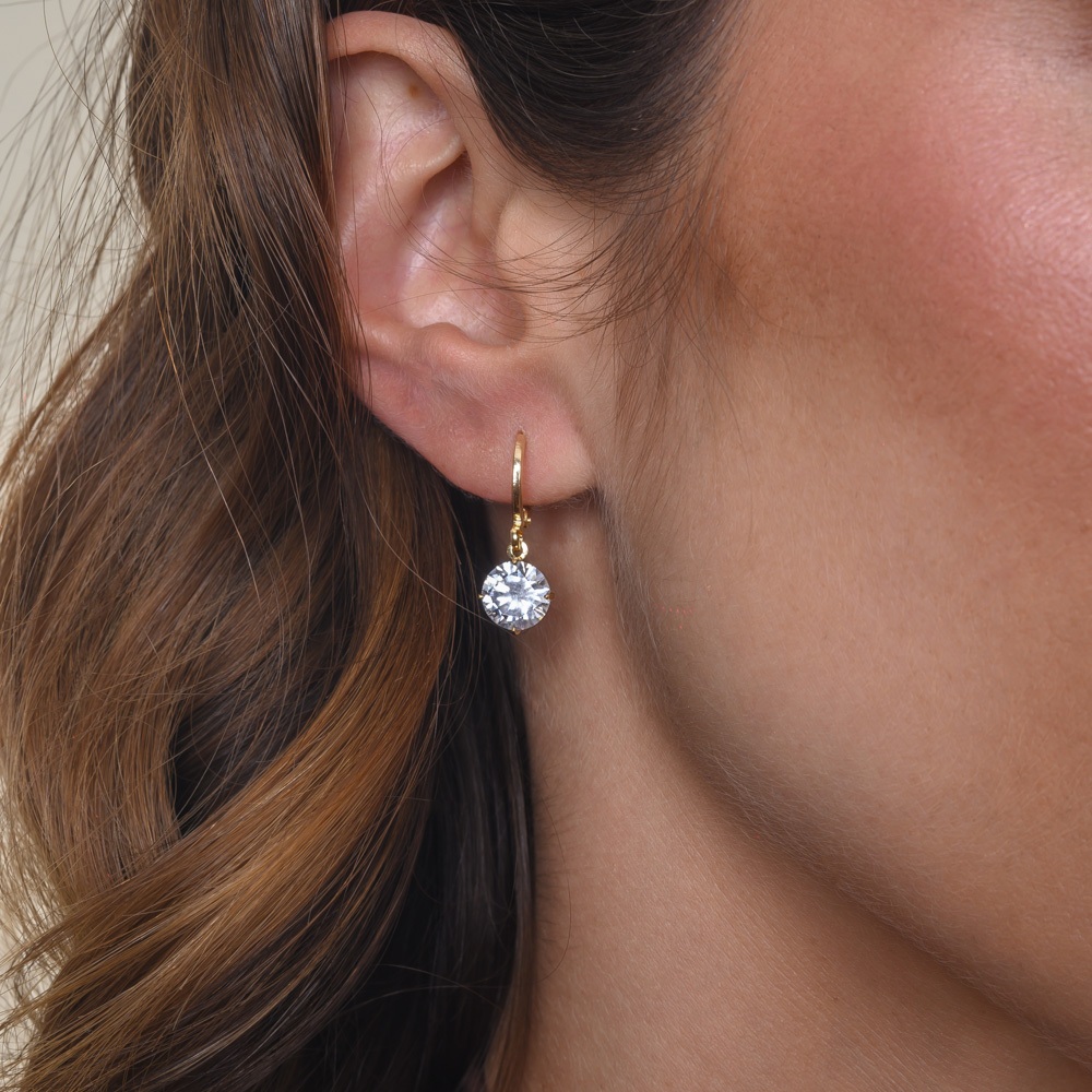 Brinco de Ouro 18k Zirconia 8mm: Onde Comprar | BuscaProdutos