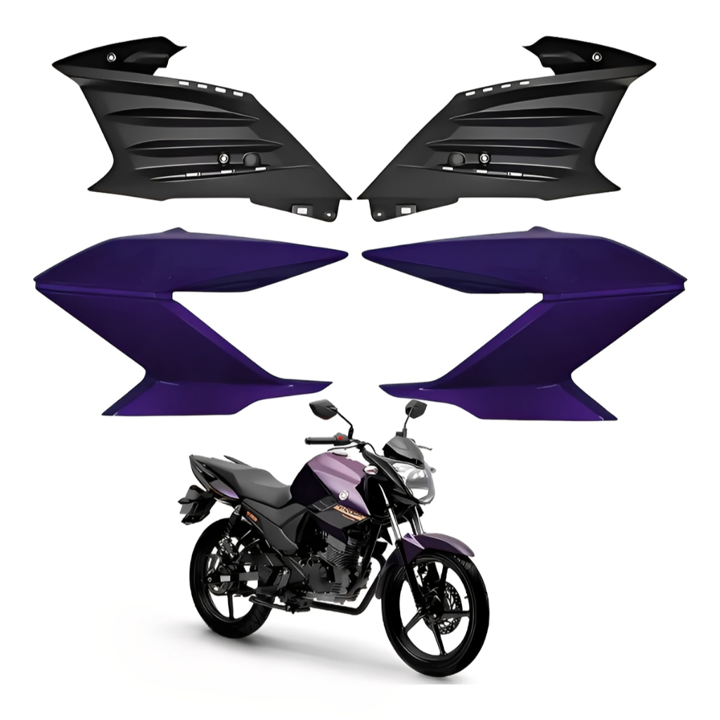 Carenagem Aba Do Tanque Complemento Fazer 150 2014 Á 2024 Paramotos Roxo