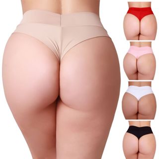 Kit 5 Calcinha Cintura Alta Fio Duplo Cós Alto Empina Bumbum Não Marca na Roupa Básica Conforto Sexy em Oferta na Shopee