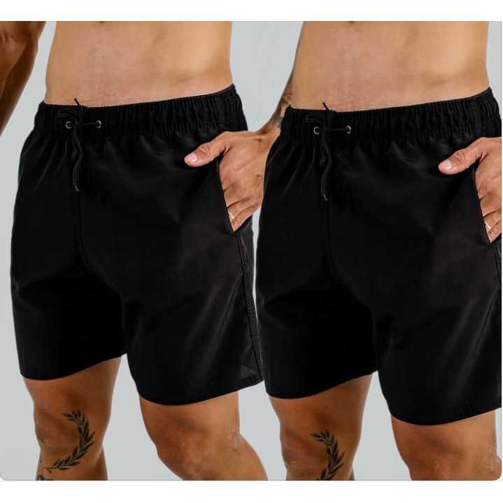 Kit 2 Bermuda Shorts Elastano Masculino Esportivo Elastico Ajustavél