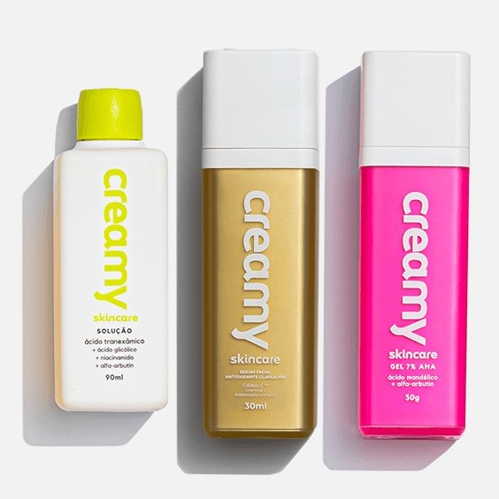 Kit Anti Manchas - Gel Clareador Antiacne Ácido Mandélico, Ácido Tranexâmico, Sérum Antioxidante Clareador Vitamina C em Oferta na Shopee