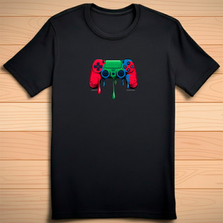 Camiseta controle colorido 100% Algodão , jogos videogame, jogos gamer PS, PS3, PS4, PS5, nerd, geek