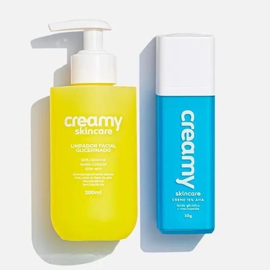 Duo Limpador Facial Glicerinado + Esfoliante Químico - Ácido Glicólico em Oferta na Shopee