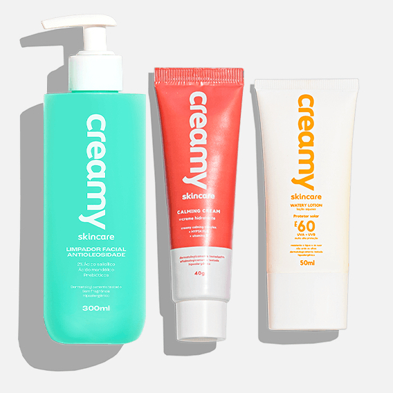 Kit Antioleosidade - Limpador Fiacial, Gel Creme Hidratante Facil Calming Cream, Protetor Solar FPS 60