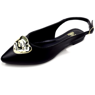 Sapatilha Slingback Rasteira Sandalia Bico Fino Feminina Sapato Dia a Dia Social Confortavel