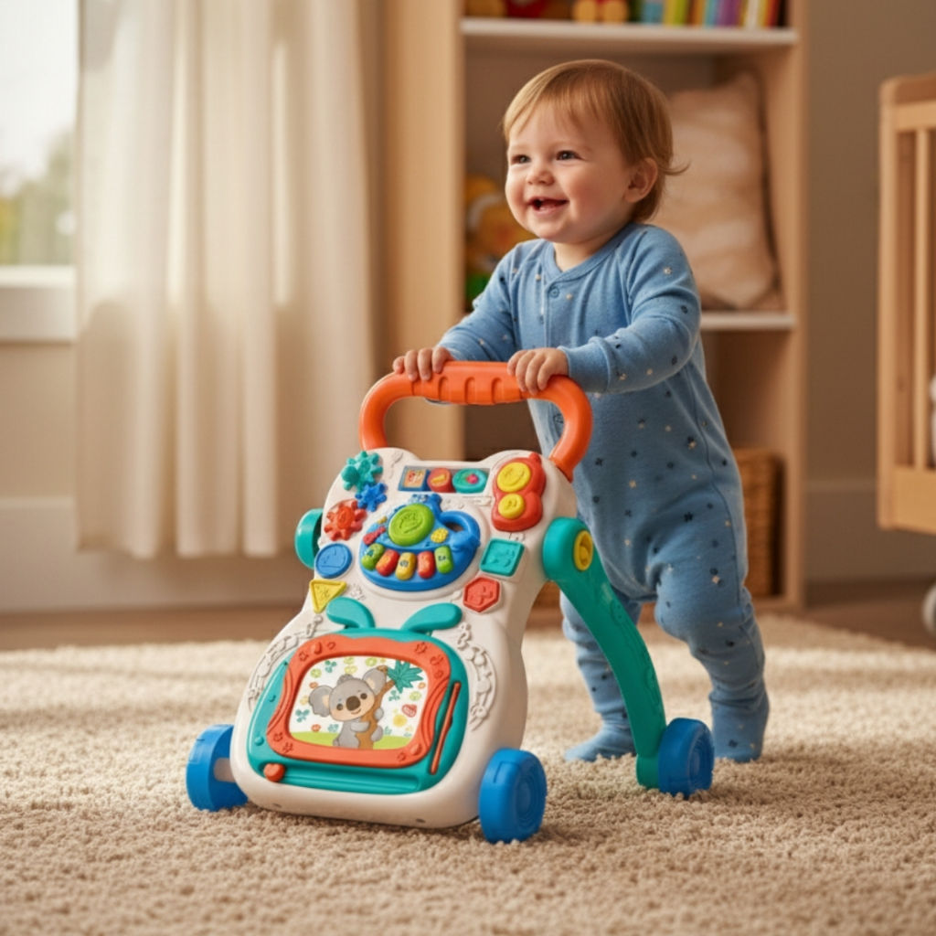 Andador de Empurrar Didático Educativo Musical Para Bebês com Luz Rodinhas Divertido em Oferta na Shopee