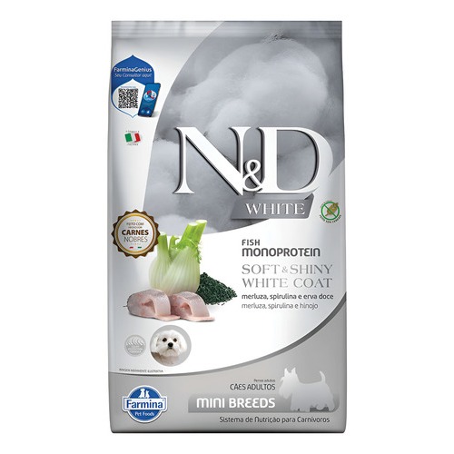 Ração Nd White Cães Adultos Mini Merluza 7kg em Oferta na Shopee