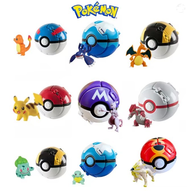 Pokebola Throw N Pop + Pokemon - Original - Takara Tomy