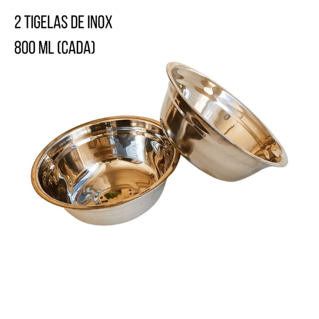 Kit 2 Tigela Bowl Inox Comedouro Pet Cães Gatos Média 800ml Bandeja Tigela Pote