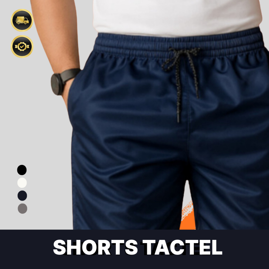 Bermuda Masculina Dry Fit em Tactel Leve, Confortável e com Cordão – ideal para Academia, Praia