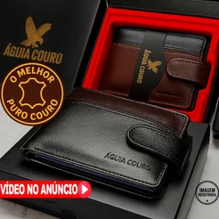 carteira masculina couro legítimo Premium *MELHOR COURO DO MERCADO* Com Fecho ou sem botão