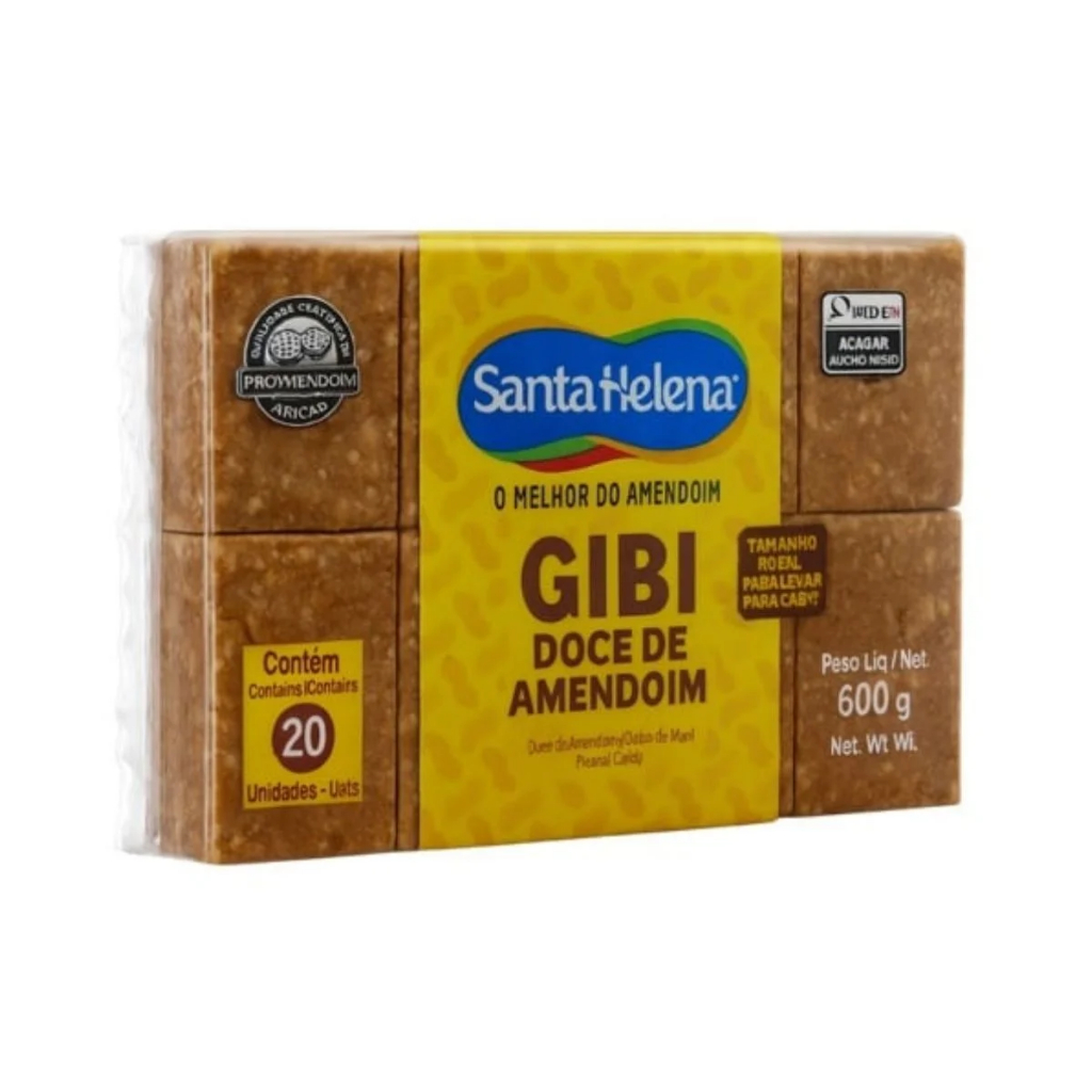 Doce de Amendoim Gibi Pacote C/20Un 600g - Santa Helena Paçoquita em Oferta na Shopee