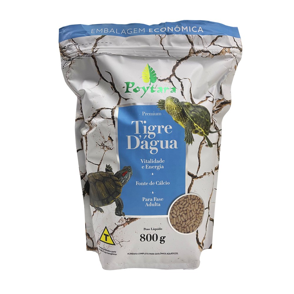Ração para Tartaruga Poytara Tigre D'água 800g Refil Ziplock em Oferta na Shopee