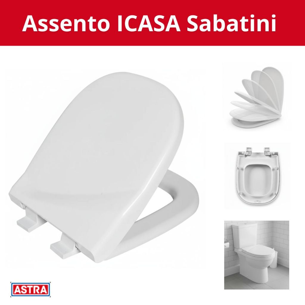 Tampa Sanitária Soft Close ICASA Sabatini Branco PP Astra em Oferta na Shopee