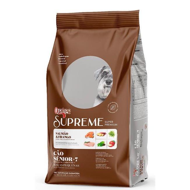 Quatree Supreme para Cães Sênior +7 de Porte Pequeno Sabor Salmão e Frango 3KG em Oferta na Shopee
