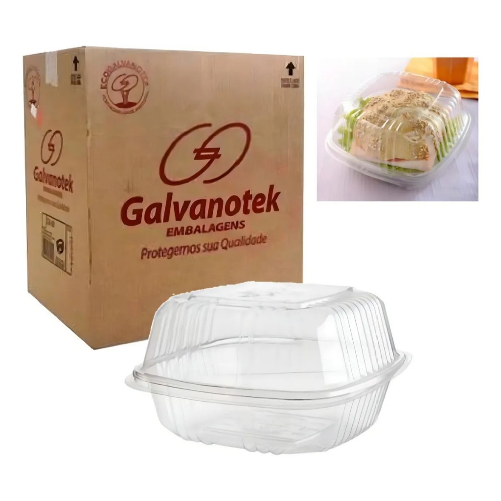 Hamburgueira Sanduicheira Ga12 Pet Galvanotek 50/100 unidades