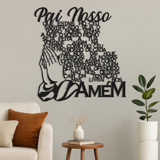 Oração do Pai nosso em mdf para parede em Oferta na Shopee