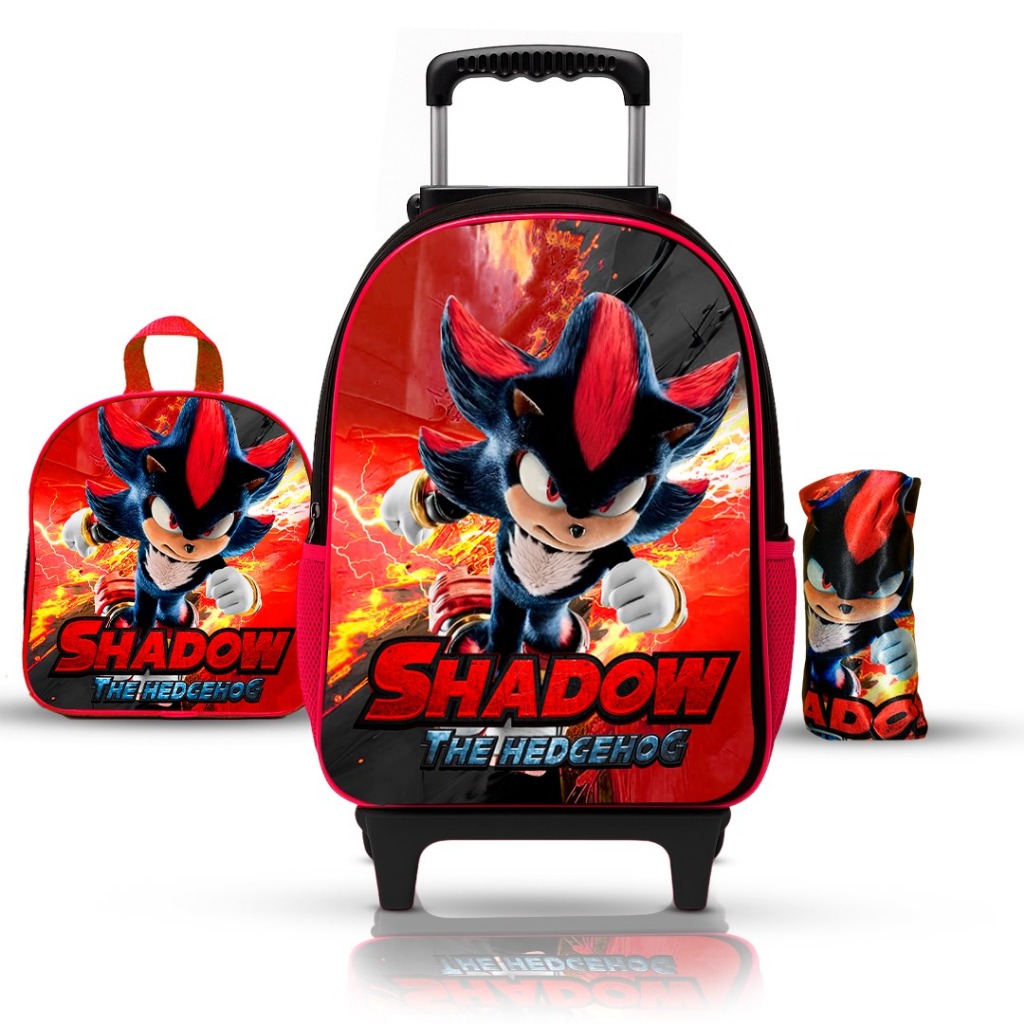 Kit Mochila escolar Infantil Do Sonic Com Lancheira e Estojo em Oferta na Shopee