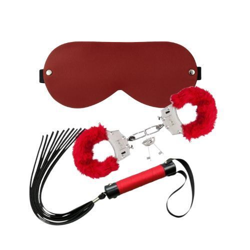 KIT SEX SHOP Dominatrix Preto/Vermelho – Fetiche - Algema + Chicote + Vendas em Oferta na Shopee