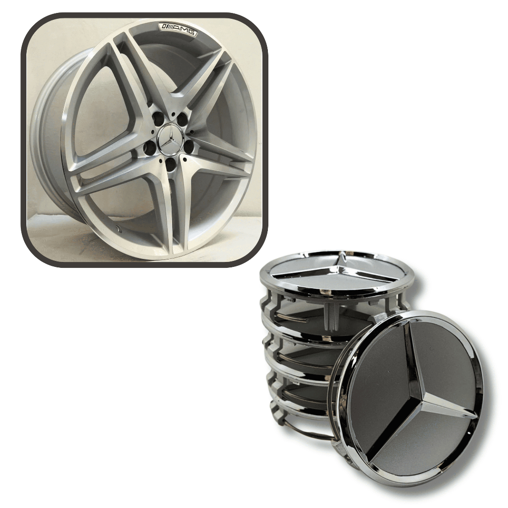 Kit 5 Peças Tampa Roda Calota Mercedes Class A B C Gla 75mm