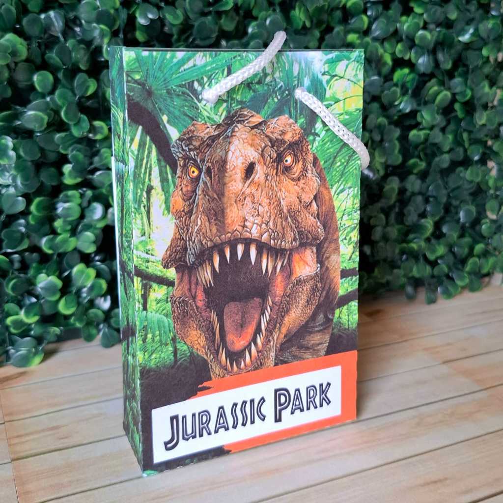 Sacolinha Surpresa Personalizada Lembrancinha Dinossauro Jurassic - Festa Infantil