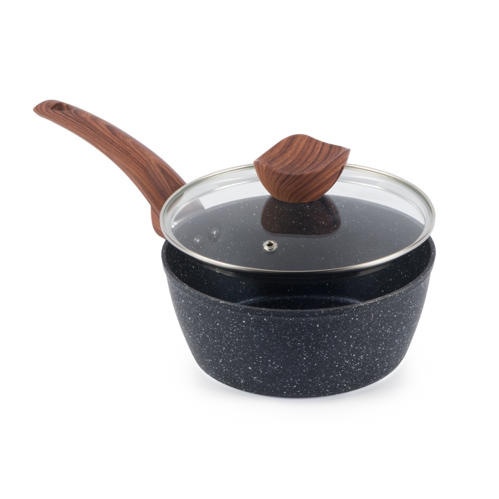 Panela De Cerâmica Indução e Gás Antiaderente 18cm Preto