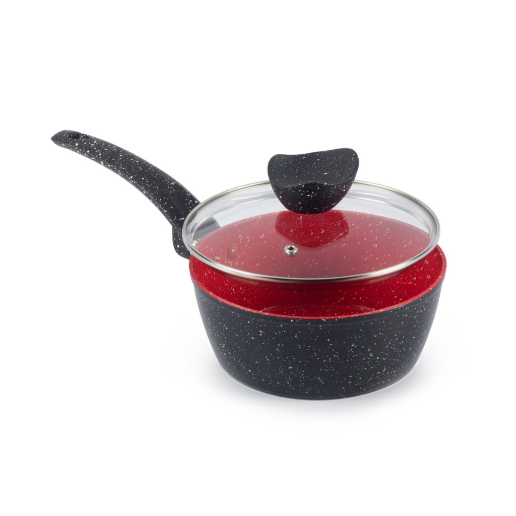 Panela De Cerâmica Indução Antiaderente 18cm Preto Red em Oferta na Shopee