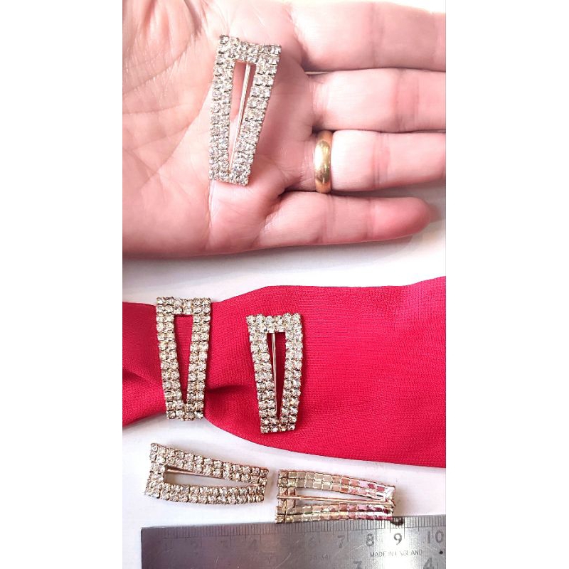 Fivela passante strass 4 peças