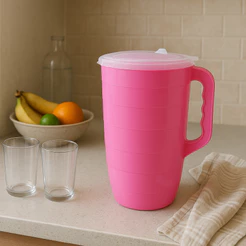 Jarra de Suco 4 Litros Cozinha Colorida Tampa Transparente Plástico Resistente