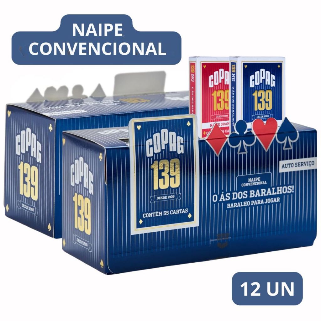 Baralho Jogo Cartas Naipe Tradicional Original Caixa 12 Baralhos