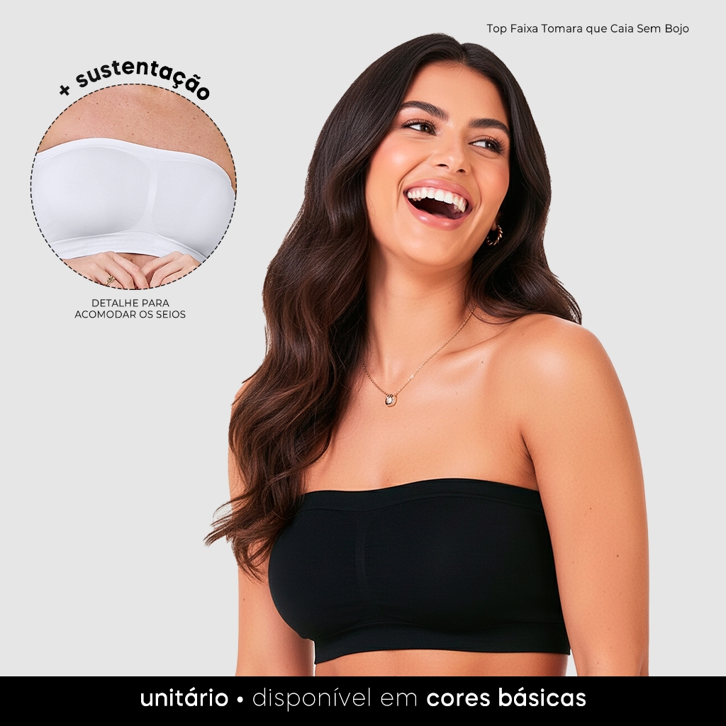Sutiã Faixa Sem Costura Top Tomara Que Caia S/ Bojo - Zee Rucci em Oferta na Shopee